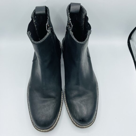 Crevo Boots Mens Size 12 Black Leather Slip On Zipper Hawson Chelsea Heeled Shoe - Picture 5 of 11